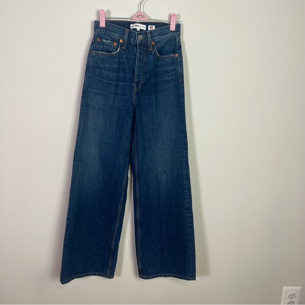 Re/Done Dark Blue Flare & Wide Leg Jeans